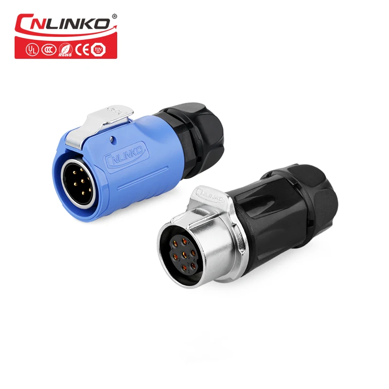 7 pin Новое поступление UL M20 2-12 Pin многоядерных Мощность и сигнальный разъем для светодиодный светильники - Цвет: 7 pin