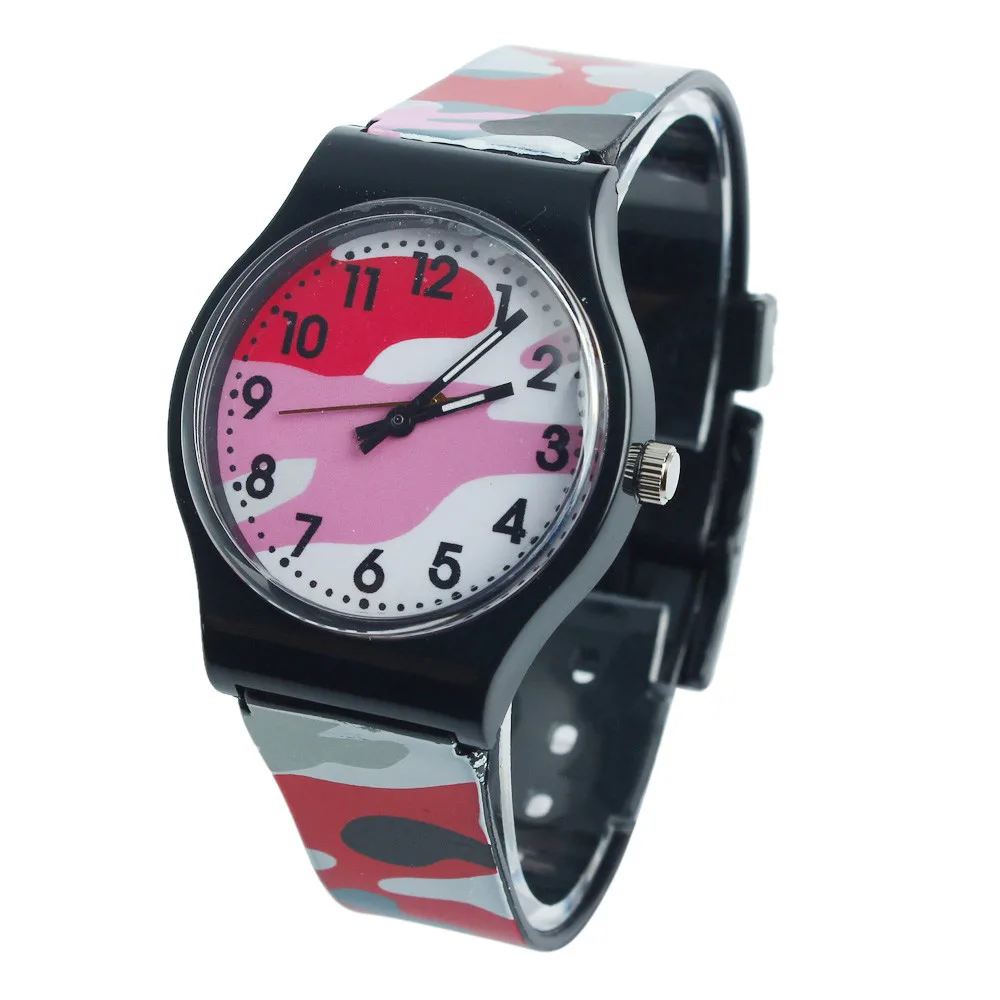 Камуфляжные детские часы кварцевые наручные для девочек и мальчиков женские