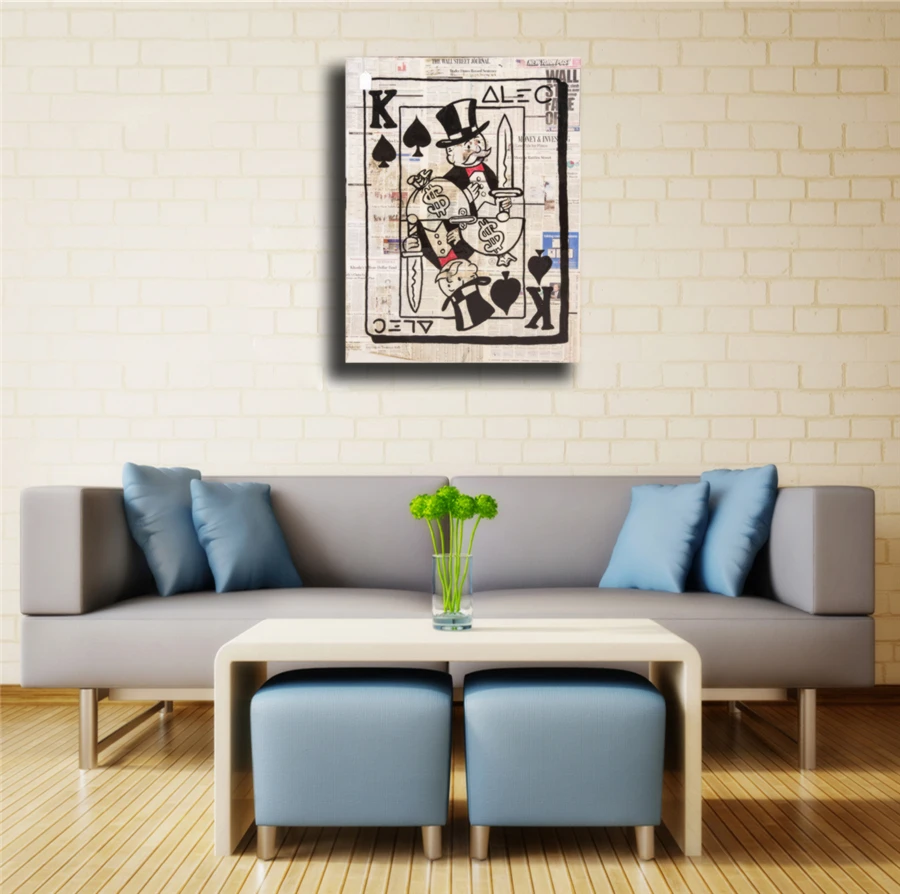 Alec Monopolys King Spade HD Wall Art Холст с печатью постера живопись декоративная картина для