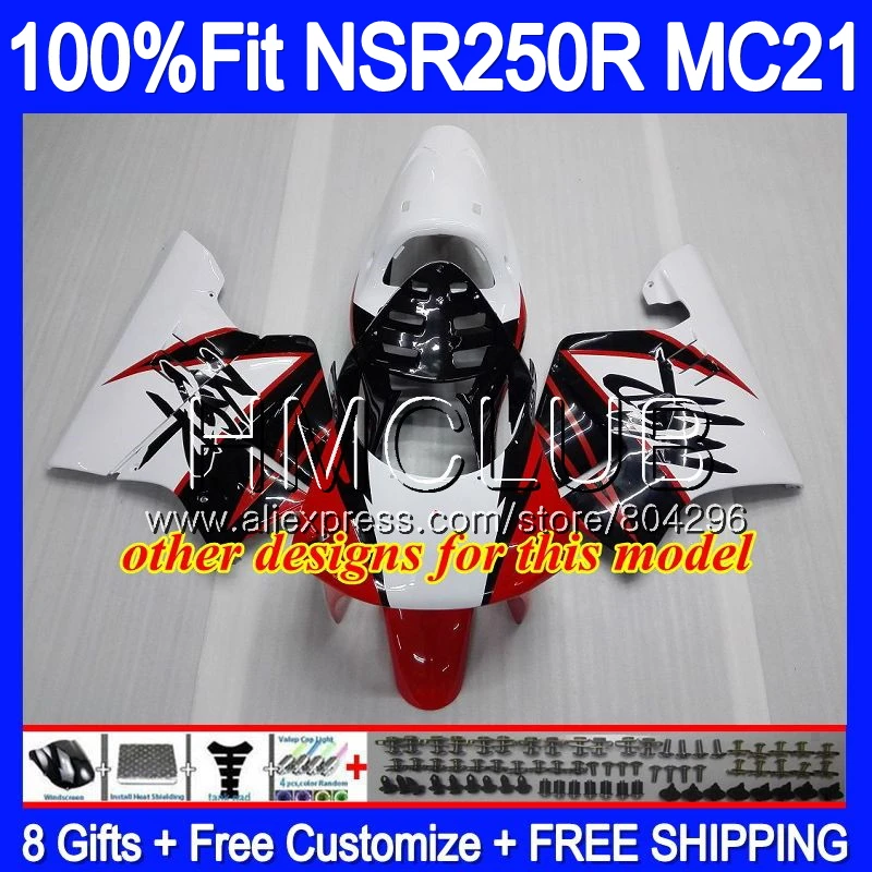 Литые изделия для Honda NSR 250 R MC21 PGM3 NSR250R 90 91 92 93 94HM. 6 NSR250 R NSR250RR Красный Белый 1990 1991 1992 1993 обтекатели
