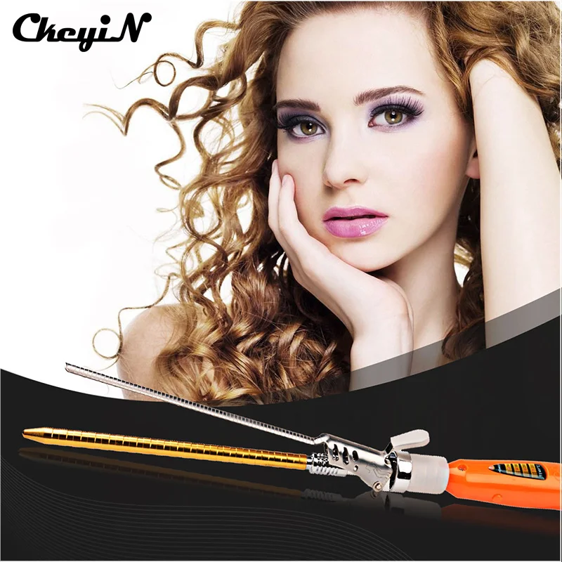 

Spiral Hair Curler Professional Hair Curling Iron Electric Curling Wand Digital Temperature Control Hair Styling Tool + Glove 31