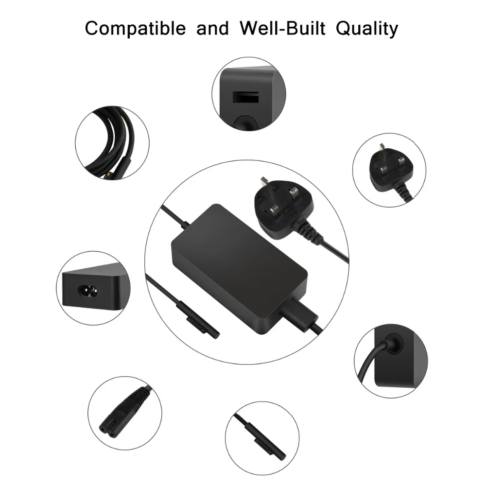 15V 2.58A 44W зарядное устройство с 5V 1A USB порт 110V 220V адаптер питания для microsoft Surface Laptop Pro 3 4 5 Book