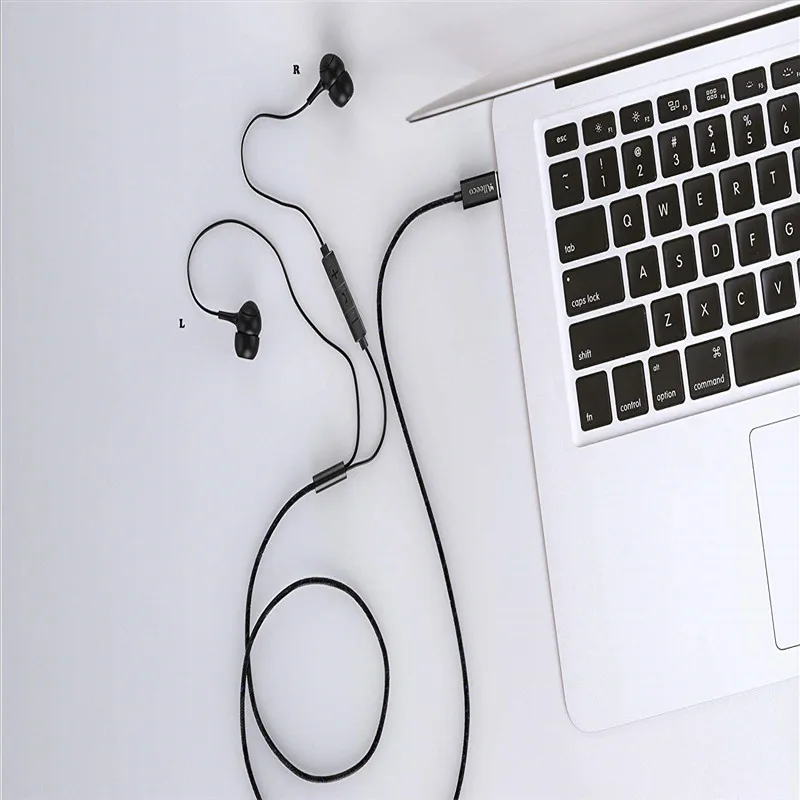 Цифровые наушники usb type C с микрофоном, встроенное управление, шумоподавление, стерео бас, USBC наушники для huawei Xiaomi IPad Pro