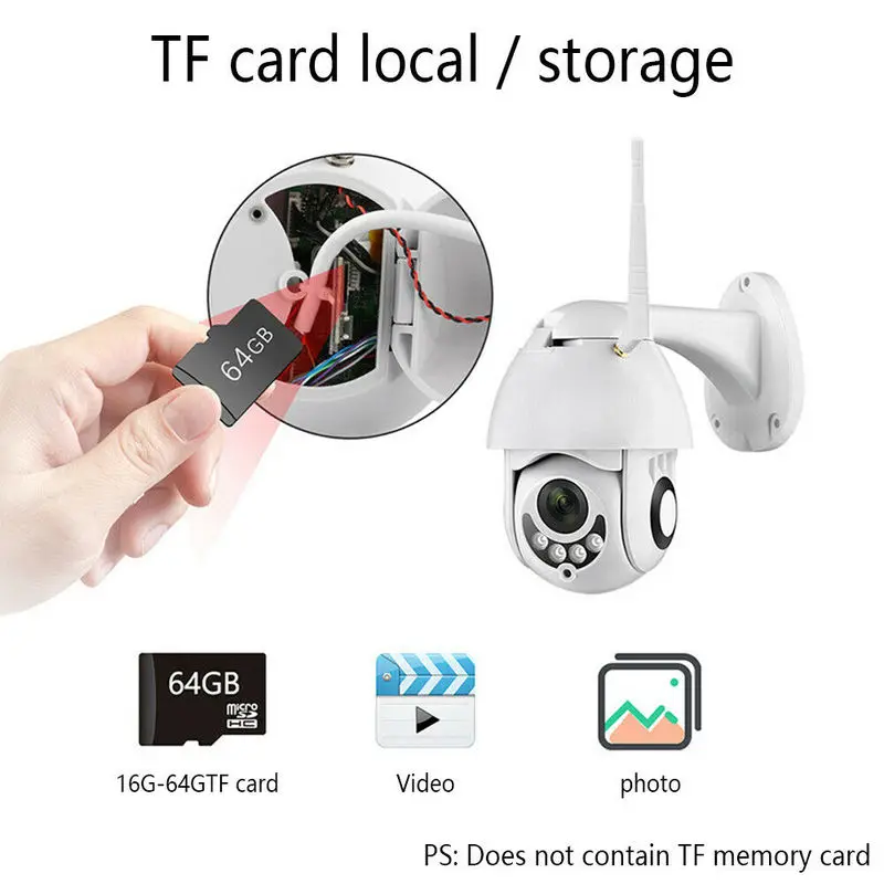 2MP беспроводная Wifi камера наружная Водонепроницаемая PTZ IP 1080P полноцветная