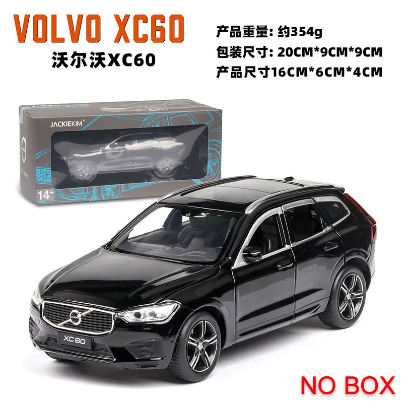 1:32 литая под давлением модель автомобиля Volvo xc60 модель автомобиля из сплава внедорожник симулятор игрушка звук и светильник задний автомобиль подарок - Цвет: Black(No Box)