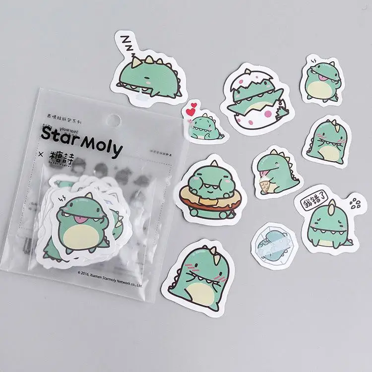 40 шт./упак. Kawaii с рисунками панды и динозавра DIY клей декоративные наклейки на дневник альбом ярлыком Бумага Декор канцелярских принадлежностей - Color: A