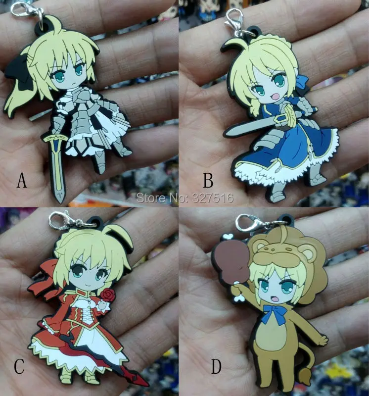 Подлинные продукты аниме Fate/stay night ПВХ набор брелоков Tohsaka Рин фигурка кулон
