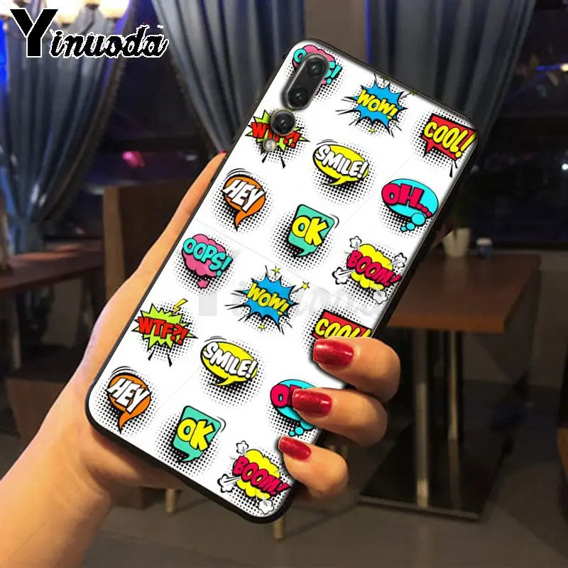 Yinuoda бум Поп Арт комиксы рисунок чехол для телефона Huawei P20pro mate10lite p9 p10plus honor 8x 7A nova3i