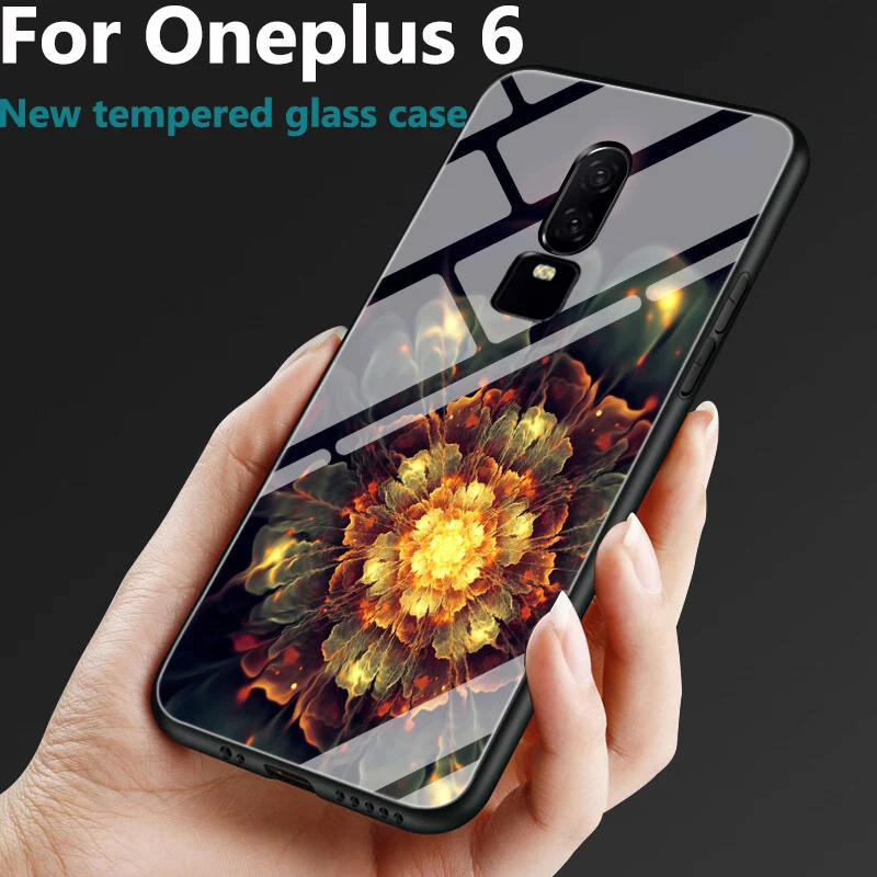 2 шт. чехол из закаленного стекла для OnePlus 6 модный зеркальный OnePlus6 1 + чехлов