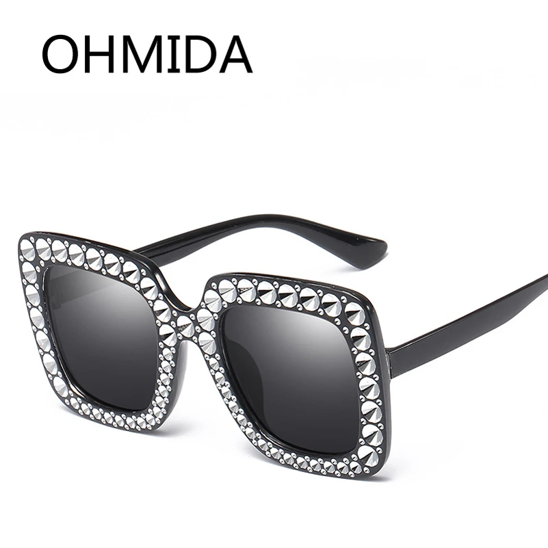 OHMIDA модные негабаритные Квадратные Солнцезащитные очки для женщин фирменные