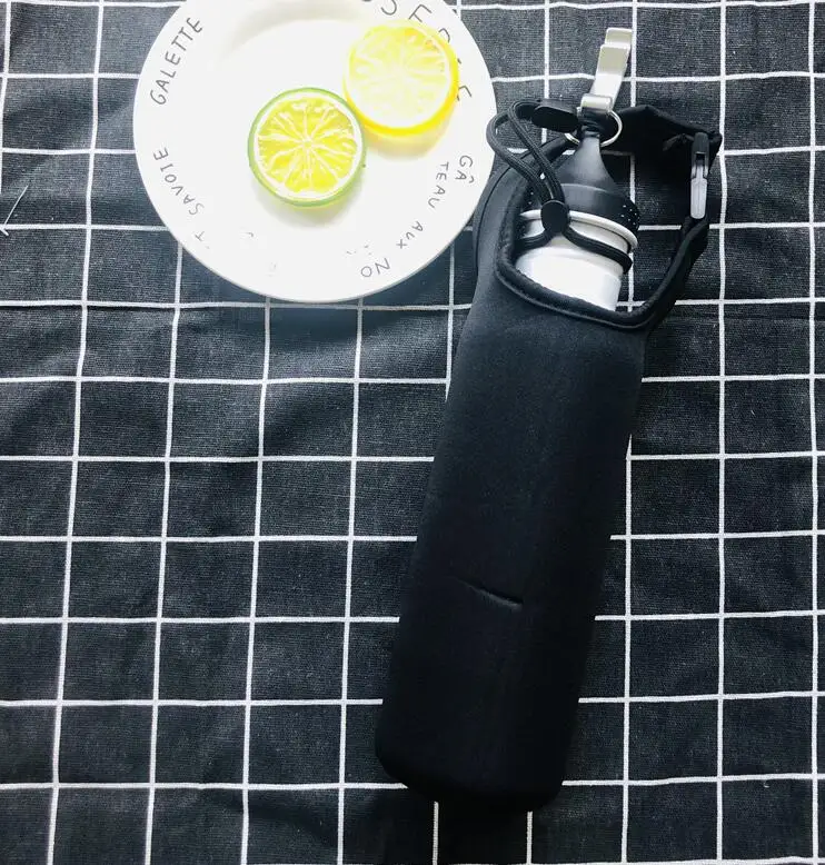 white with bag Держатель для бутылки из нержавеющей стали 304 12 унций и изолятор для сохранения вашего пива холоднее с веревкой и неопреновой сумкой SBR и штопором - Цвет: white with bag