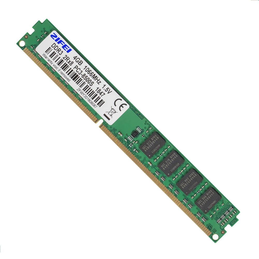 

ZIFEI DDR3 8GB (4GB*2 Dual-channel) RAM 1066 1333 1600 MHz 2Rx8 Dual module 240pin non-ECC UDIMM Desktop Memory with 16pcs chips