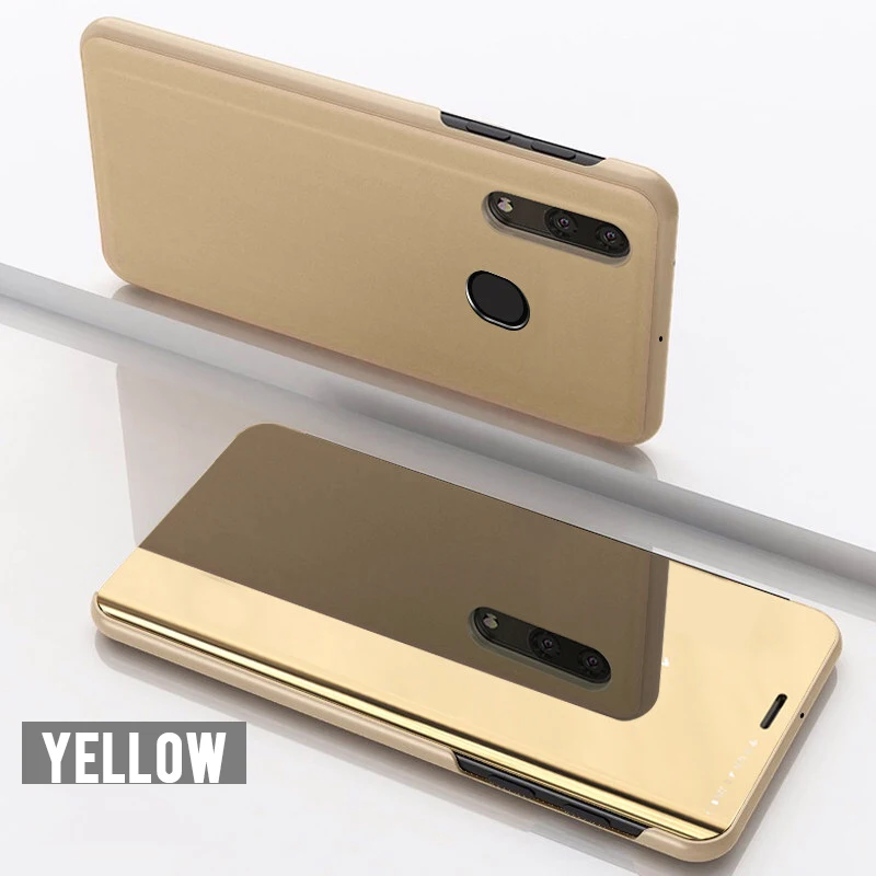 360 прозрачный зеркальный флип-чехол для Samsung Galaxy A3 A5 A7 A6 A7 плюс чехол A10 A20 A30 A40 A50 A70 M10 M20 M30 чехол - Цвет: Gold