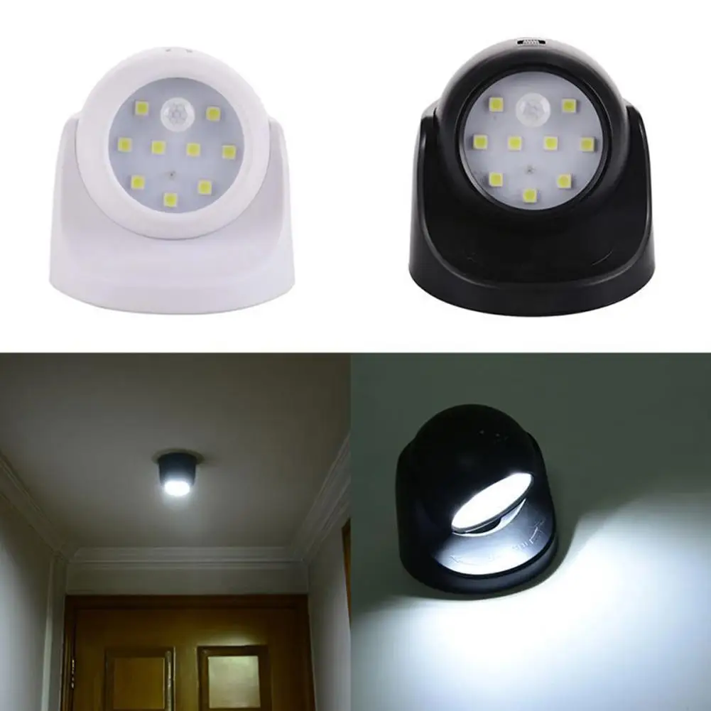 HobbyLane свет-управляемый датчик движения 9 LED настенный светильник 360 градусов