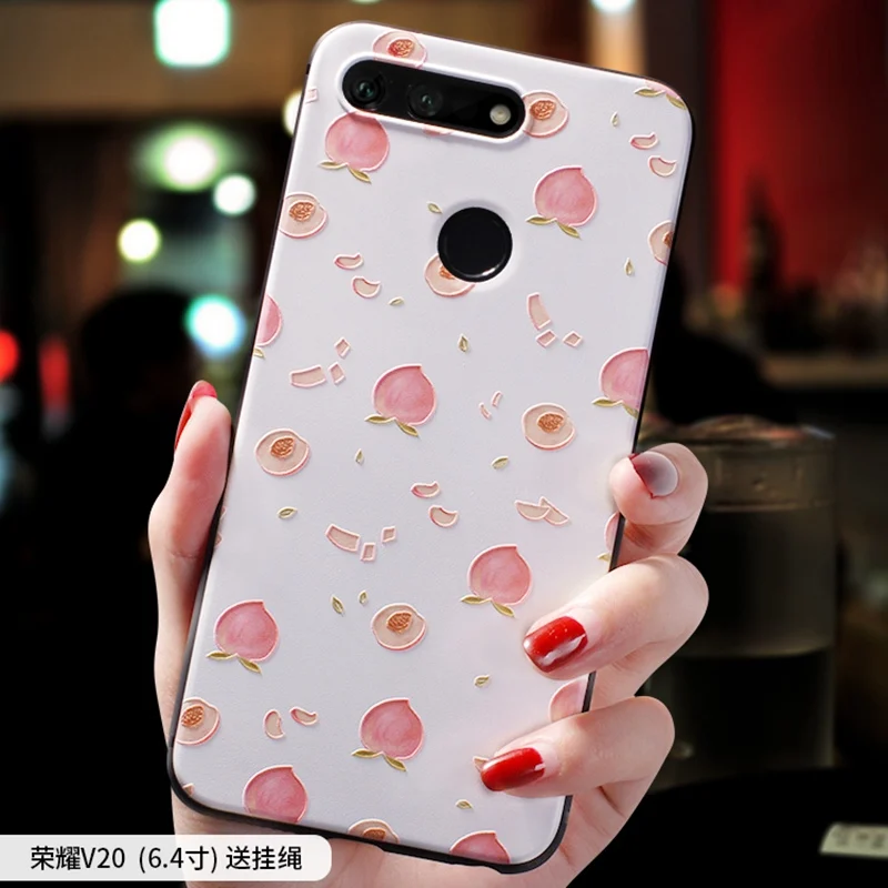 13 HONOR V20 Honor20 мультяшный милый персиковый чехол с тиснением авокадо для huawei HONOR 20 PRO, V20, 20i, Honor 10, V10, 10 lite, 8x чехол-крышка - Цвет: 13 HONOR V20