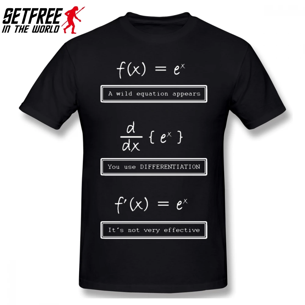 Математика Nerd шутливые забавные Geek Calculus Мужская футболка оверсайз хлопок Пользовательские короткий рукав брендовая одежда - Цвет: Черный
