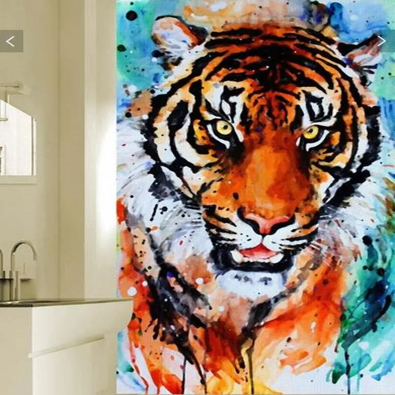 

Custom Size Photo custom 3D hand-painting tiger wallpaper entrance sofa TV background office sofa wallpaper mural