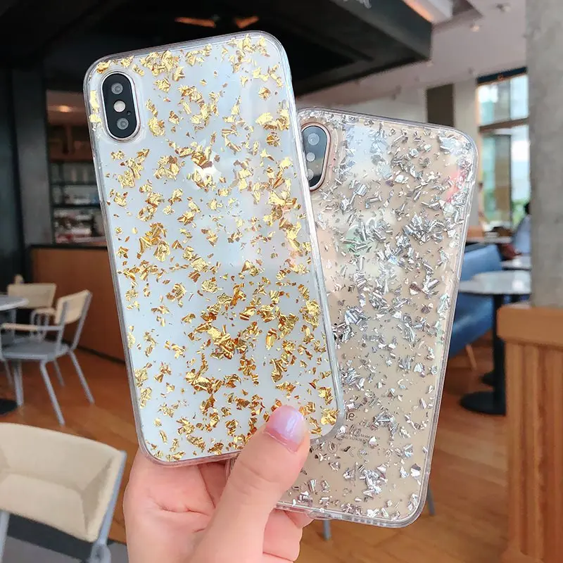 For Samsung S7 edge S8 S9 S10 Plus Note 8 9 Flashing Girl's foil Cute Glitter Phone case Soft Rubber Back cover |