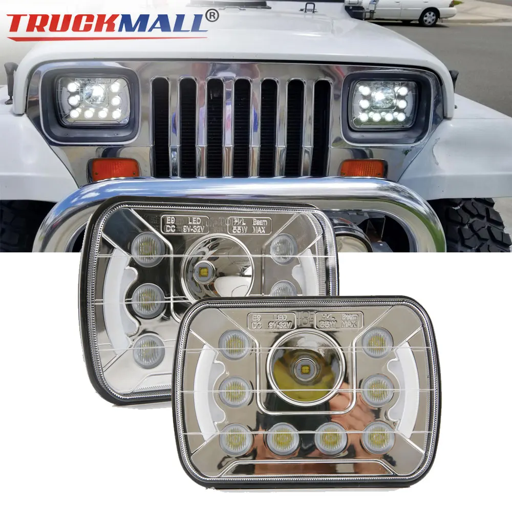Для Jeep Cherokee Xj 5x7 &quot12 V 24V LED авто DRL фары с дневными ходовыми огнями замена освещения