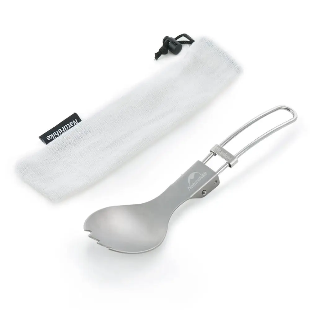 Spork Naturehike ti посуда складной Титан Spork вилка ложка Открытый легкий туристическое снаряжение Шестерни - Цвет: Spork