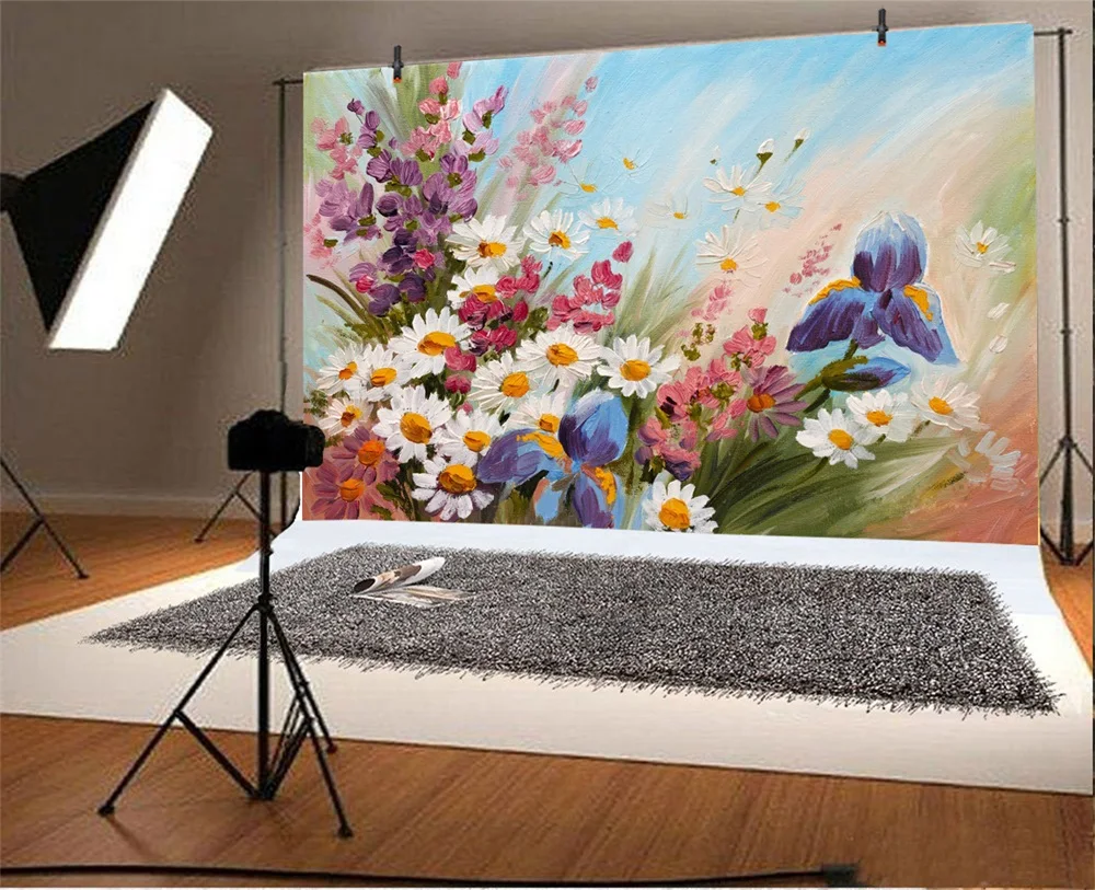 Laeacco картина маслом цветы цветочек обои Home Decor узор фотографического Фоны