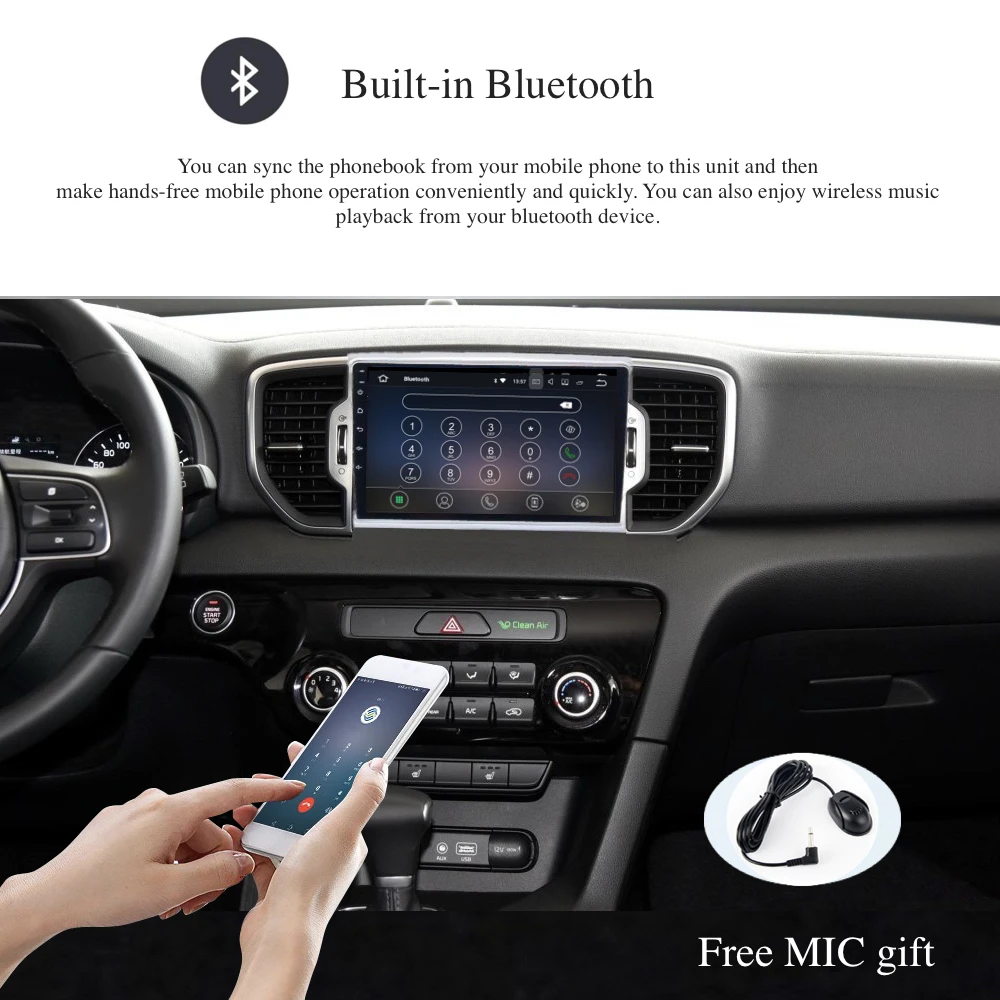 Android 7,1 автомобильный DVD для KIA Sportage с радио gps навигацией автомобильный стерео Мультимедийный Плеер четырехъядерный 16G 1 din 9 дюймов
