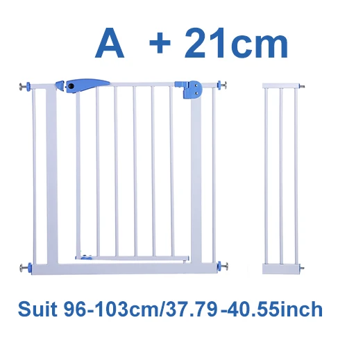 Gate with 21cm Ограждение для безопасности ребенка питомца собаки Дверь ворота лестницы дверь подходит для нескольких ширины высокопрочные железные ворота для защиты детей - Цвет: Gate with 21cm