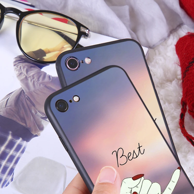 Чехол для телефона Best Friends Forever iphone7 8 Plus милый мягкий силиконовый чехол iPhone8 6 6s X XR XS