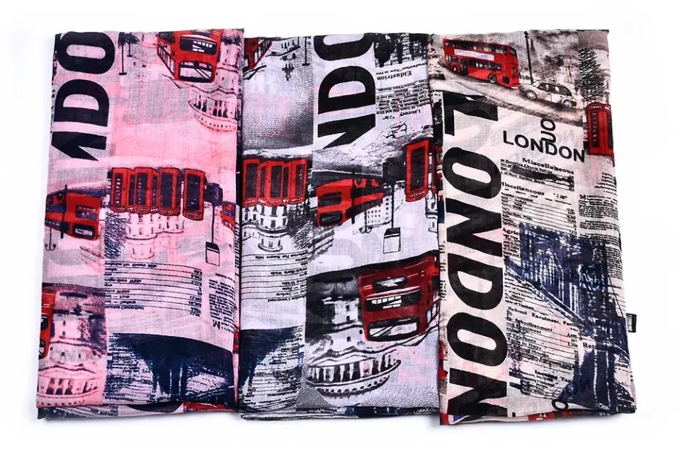 

Fashion I Love London Souvenir Scene Theme Union Jack UK Print Scarf Shawl Wrap Accessories Free Shipping