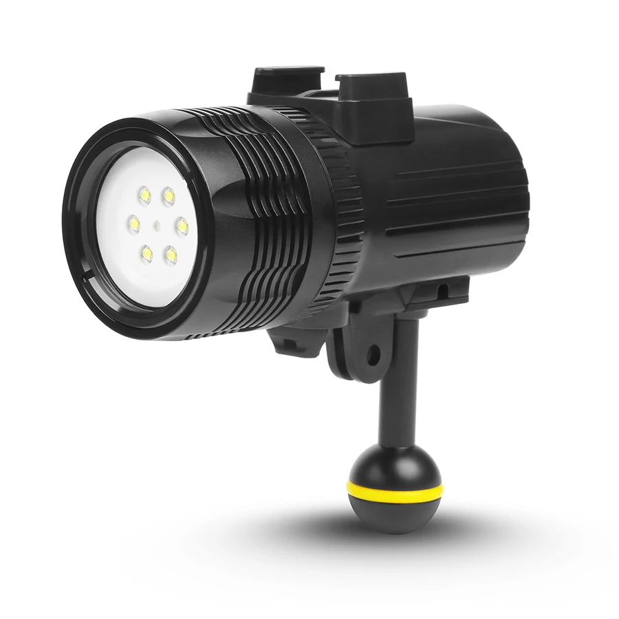 Портативный фонарик для подводной съемки 6 * CREE XM-L R3 подсветка 1500 люменов 60 м
