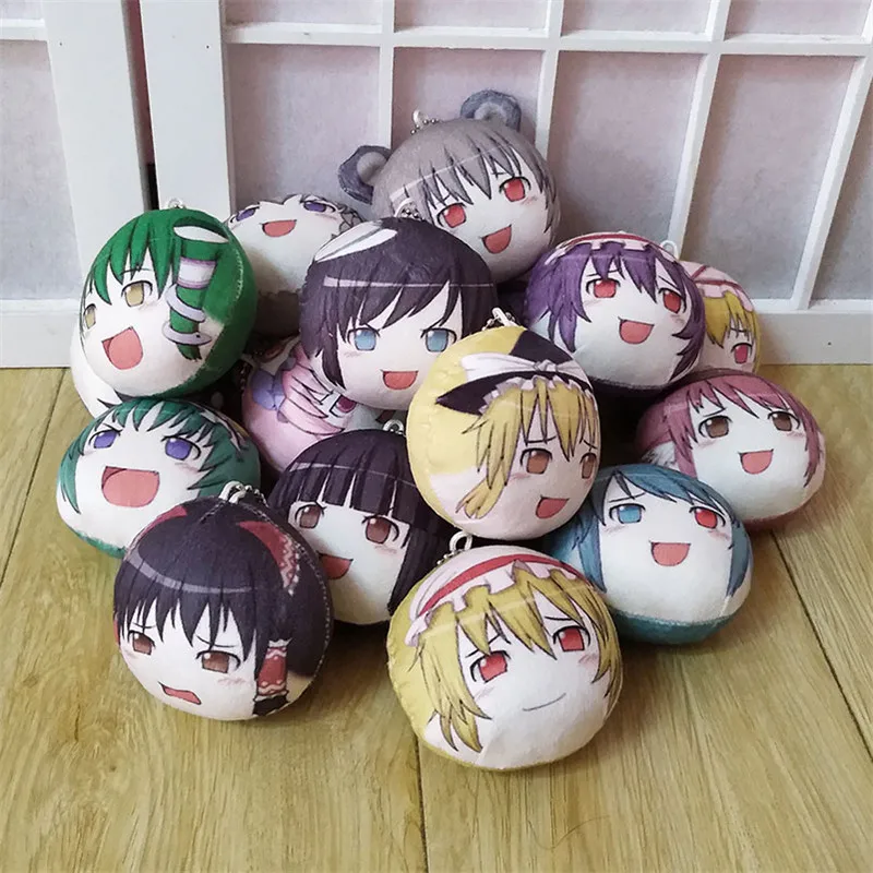 Аниме TouHou Project мультяшный плюшевый брелок подвеска кольцо для ключей косплея