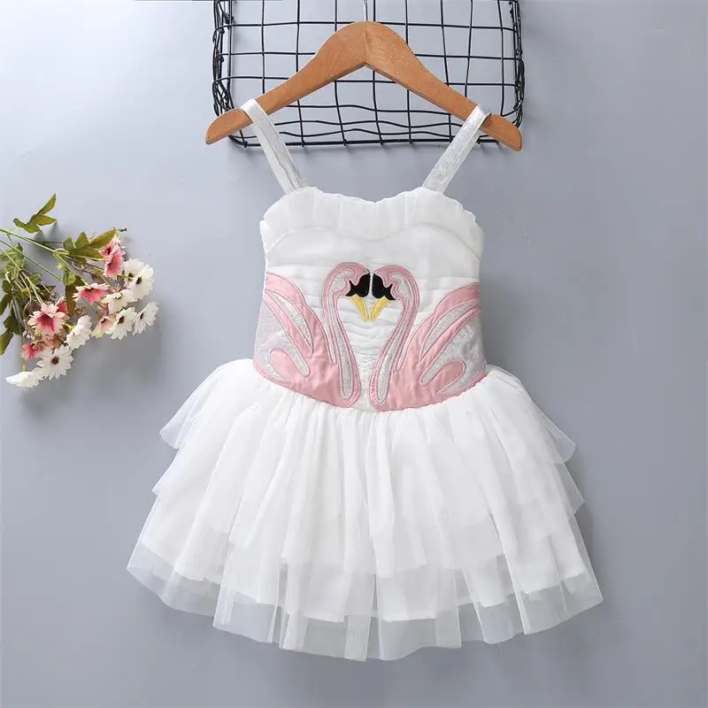 2018 new arrival summer tutu mini dress removable swan wings cotton girl lace princess ballet angle cosplay | Детская одежда и