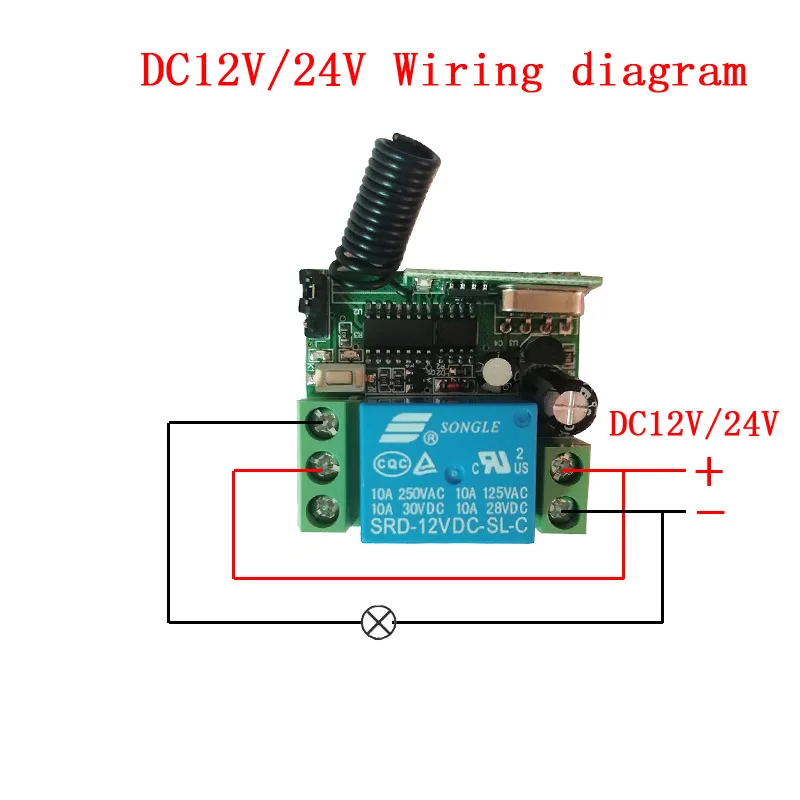 DC12V 24 V Универсальный RF Беспроводной дистанционного Управление обучения код передатчик и приемник модуль для автоматических ворот с электроприводом для замочной скважины в двери