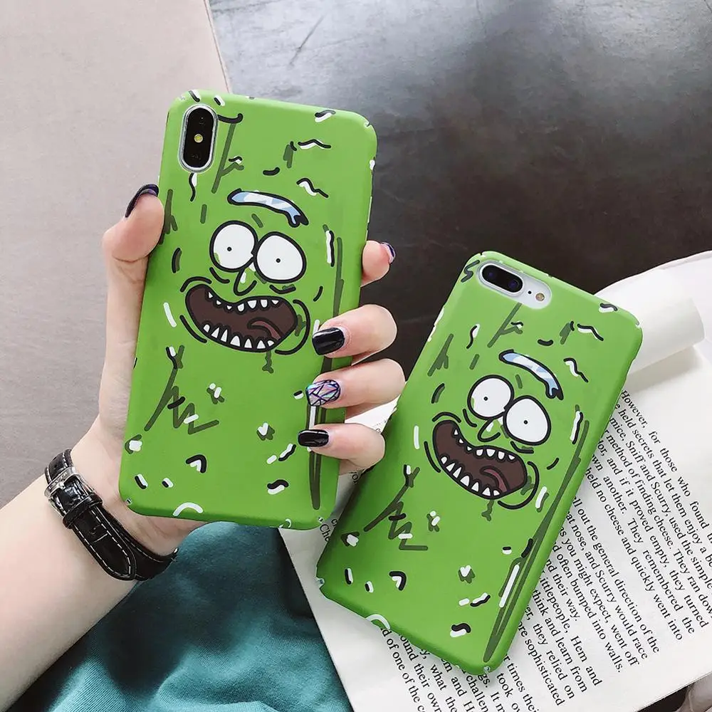 Зеленый с рисунком противоударный чехол для iPhone 7 8 Plus ПК Жесткий Чехол X XS Max XR 6s 6