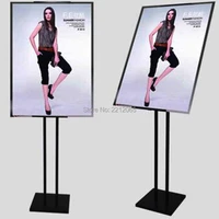 adjustable double pole floor stand iron poster display for retail storeshopping centershotel and restaurant
