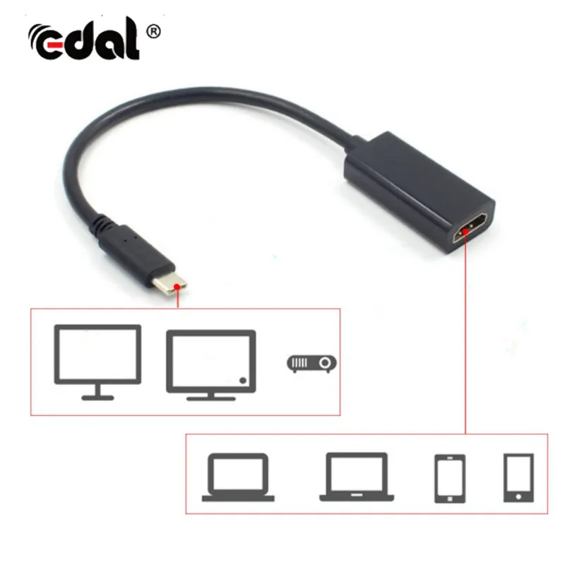 USB Type C к женскому HDMI HDTV кабель адаптер для Samsung Galaxy S8/S8 + Plus/Macbook/huawei mate10 P20 (pro)|Кабели