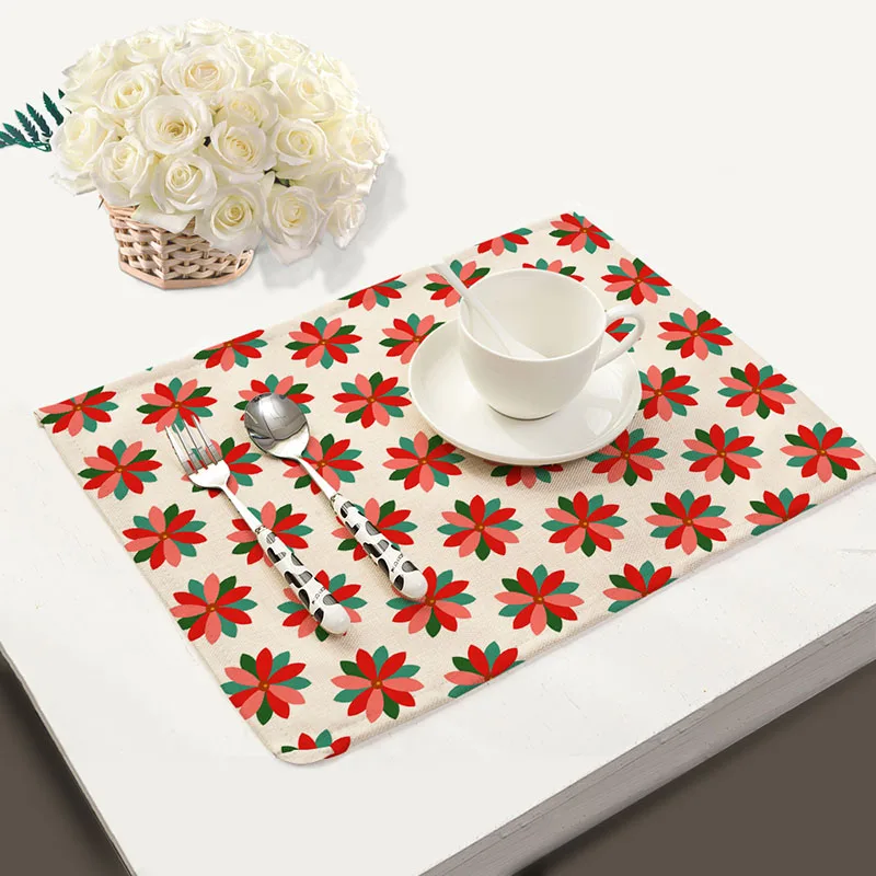 Столовые Салфетки смешанных 4 стилей Коралловое дерево с принтом полиэфирная