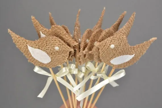 Ручная работа Свадебные вечерние украшения торта овсянка влюбленными птицами в