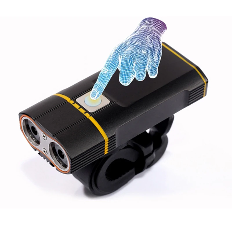 Велосипедный передний фонарь перезаряжаемый от USB 2 * XM L2 светодиодный 5000 люмен