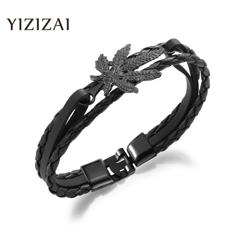 Мужской и женский браслет YIZIZAI высококачественный с Кленовым листом из