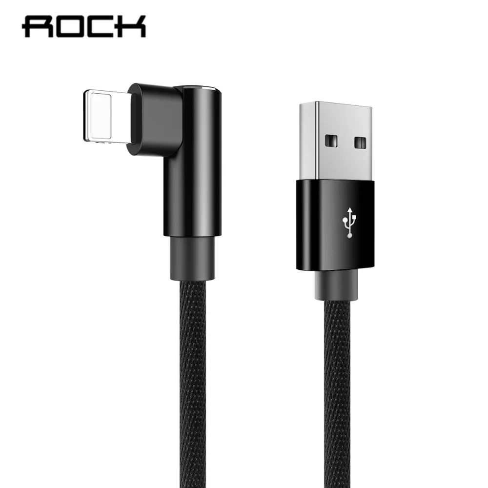USB кабель ROCK L гибкий для iPhone игровой быстрой зарядки XS Max XR X 8 7 6 5 Plus iPad iOS|Кабели