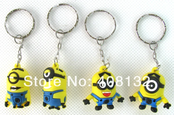 new novelty gift key chain cell phone strap kawaii cartoon despicable me 3D minions Key charms resin PVC 1.5&quot freeshippping | Мобильные
