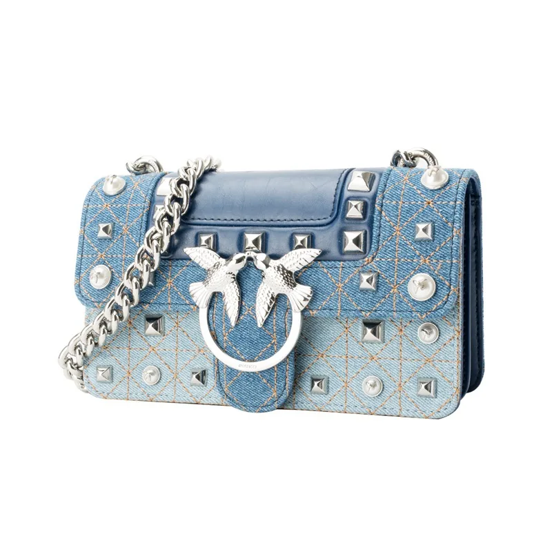 PINKO Мини Джинсы &quotлюбовь&quot 3 Tracolla PE 19 pltt 1P21BL Y5F7 Сумки из натуральной кожи | Багаж и