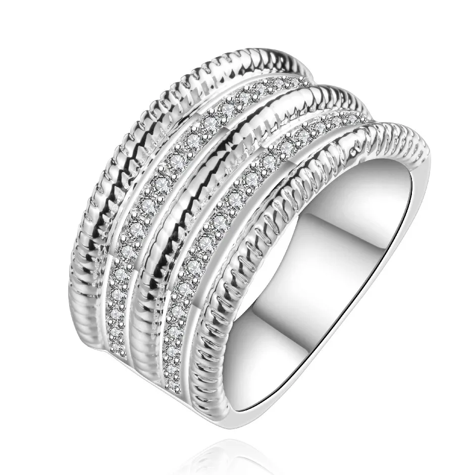 Хит продаж великолепные кольца с серебряным покрытием для женщин модные цены в