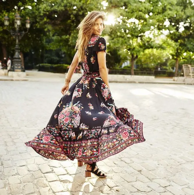 Women Lace Pathcwork Sexy Flower Print Elastic Waist Dress With Short Sleeves Elegant Evening Party Plus Size Vestidos | Женская одежда