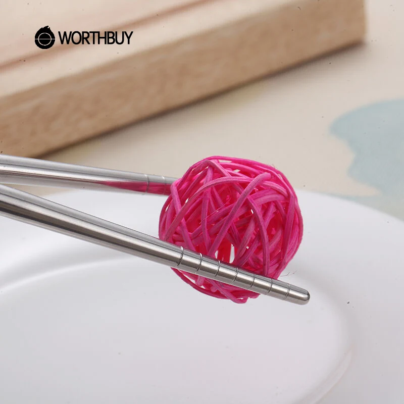 Worthby 4 пар/компл. китайская палочка для еды многоразовые 304 Нержавеющая сталь