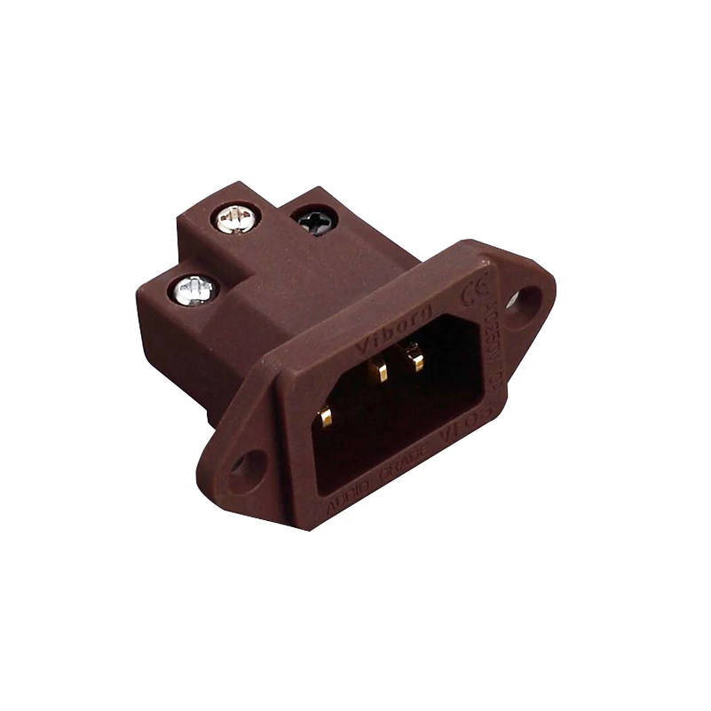 Viborg Brown Audio Grade VI06CG Pure Copper Gold Plated IEC Inlet Plug AC 250V 15A Power Socket | Электроника