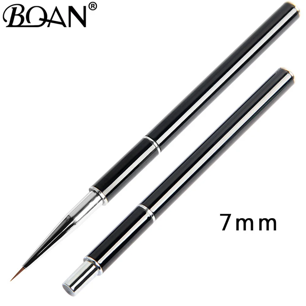 7mm BQAN 1 шт., кисть для ногтей, кисть для рисования, черная ручка, кисточки для геля для ногтей, ручка для DIY, инструмент для рисования ногтей 5/7 мм - Цвет: 7mm