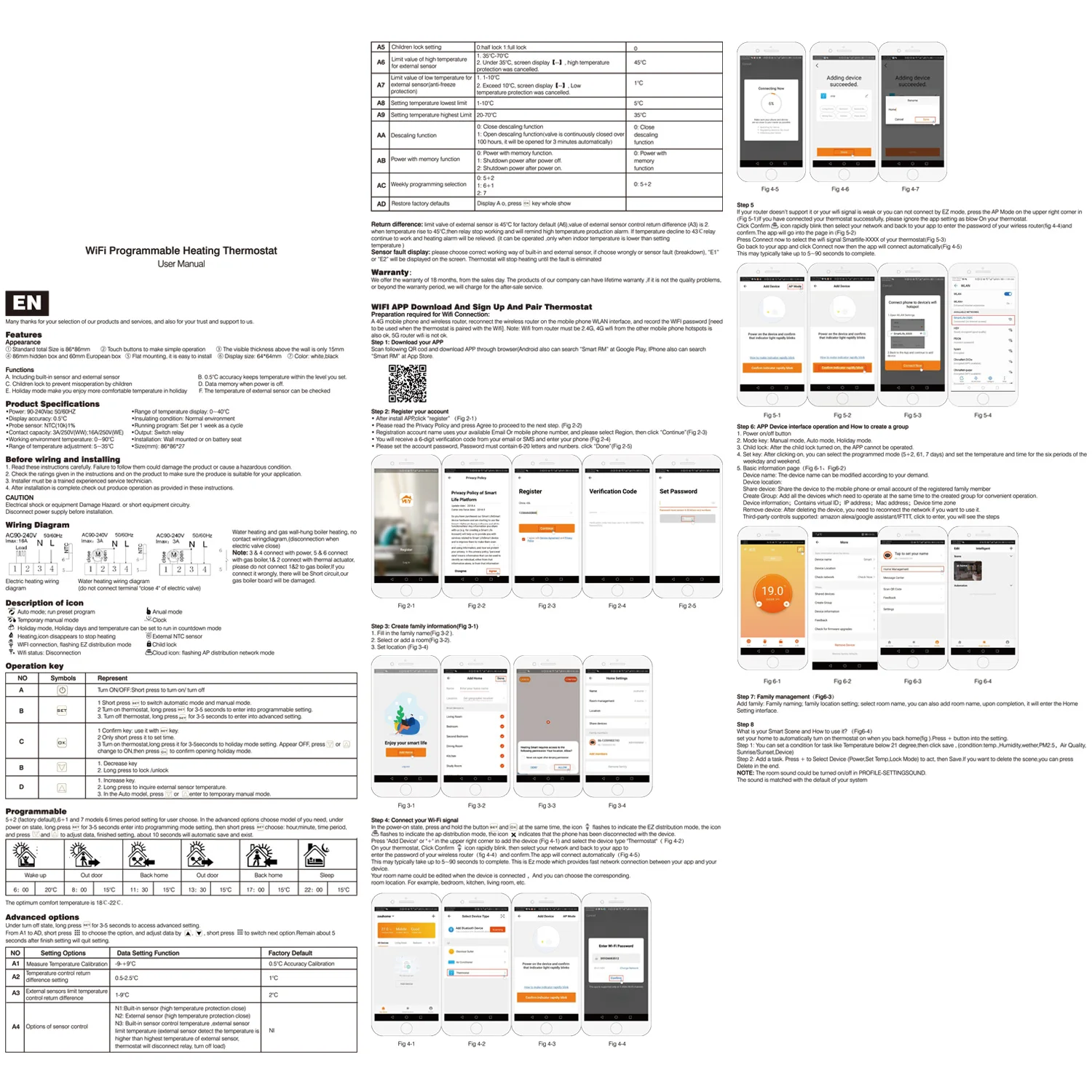 Wifi термостат для нагрева воды/электрическая система отопления wifi термостат приложение управления для теплого пола 16A AC100~ 240 В