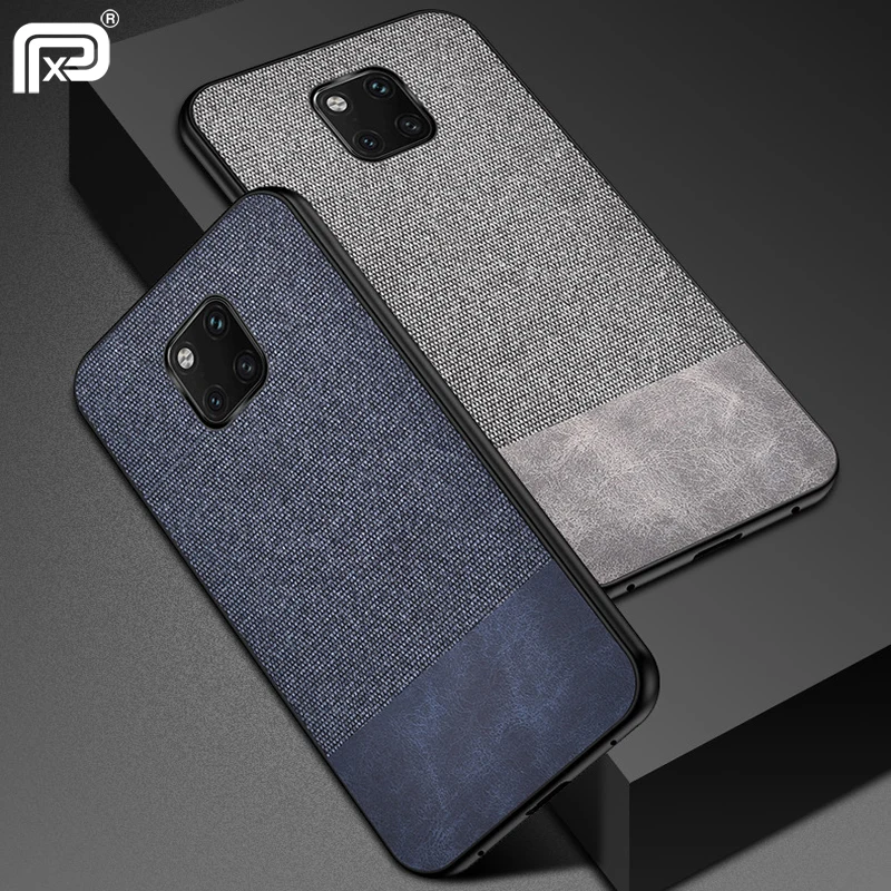 For Huawei Mate 20 Pro Case Fabric Cloth Hard PC Back Cover Mate20 Soft Silicone Busniess Simple Phone |